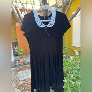 HELL BUNNY Velvet Black Dress Size Large